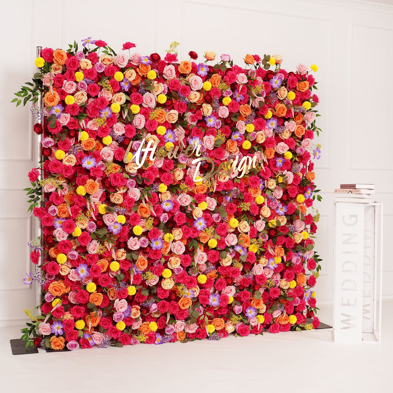 Artificial Colorful Wedding Flower Wall Decor